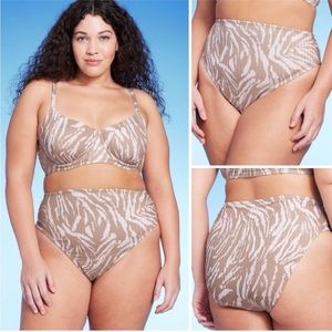 NWT Zebra Print Bikini Bottoms Size X 14-16